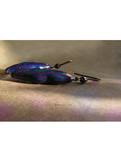 Тысячная сказка Шахерезады. Серьги-капли из холодного фарфора, необычное украшение в арабском стиле