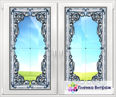 Витражная пленка, витражная пленка самоклеющаяся, пленочный витраж с классическим рисунком