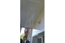 установка лианы на балконе для сушки белья. Найс-окна