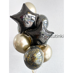 Фонтан "Черный с золотым конфетти"