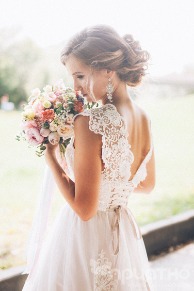 Букет невесты & Бутоньерка № 1338