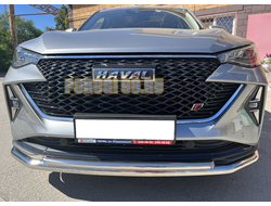 Защита переднего бампера с подгибами d60/42 для Haval F7 2022-2024