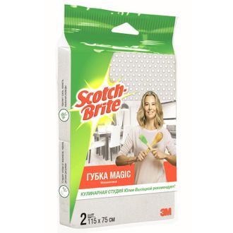 Губка меламиновая Scotch-Brite Magic 11х7.5см, для твердых поверхностей