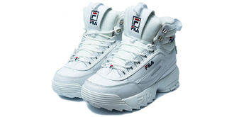 Кроссовки FILA DISRUPTOR 2 HIGH белые с мехом