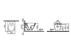 Комплект подвесного безободкового унитаза S50 Rim-Ex (с сиденьем с микролифтом, инсталляцией и панелью управления), 9003B003-7201
