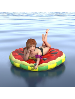 пляж Девушка Piscina на круге 2