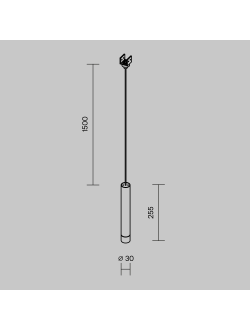 Уличный трековый подвесной светильник Focus Led Elasity IP 3000К 8Вт 38° черный, O-TR01-1-P-8WB3K, Maytoni