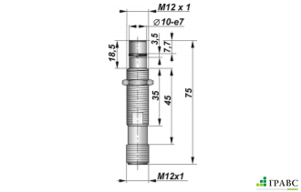 Индуктивный взрывозащищенный датчик SNI 03D-1,5-S-P12 резьба М12х1