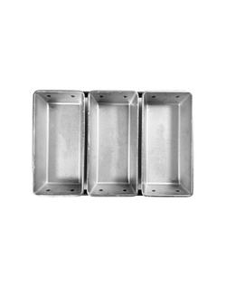 Форма для выпечки хлеба 3-х секционная 21,5*10,5 см. литая, алюминий