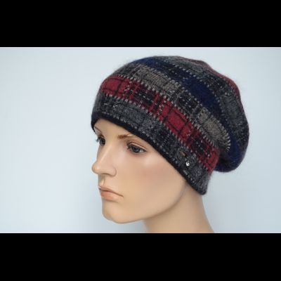 Берет Vizio 1038 B черный с бордовым