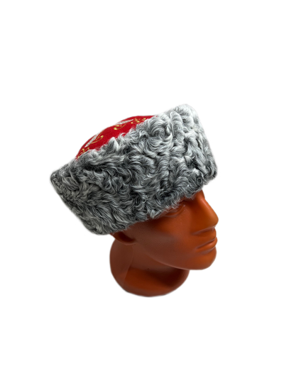 Кубанка из Серого каракуля 10см - Крест золото