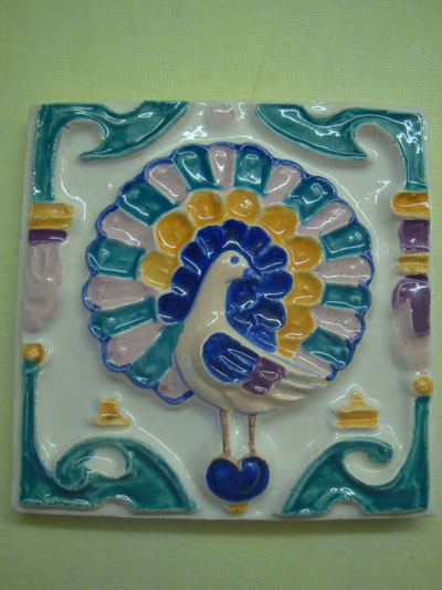 Павлин (изразцовая плитка)