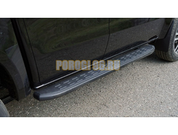 Пороги алюминиевые с пластиковой накладкой (карбон черные) 1920 мм ТСС для JAC T9 2023-