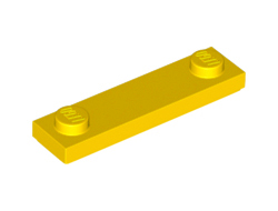 Plate, Modified 1 x 4 with 2 Studs with Groove, Yellow (41740 / 6257598)