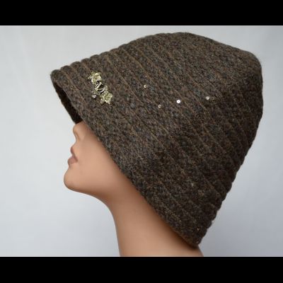 итальянская шляпа вязаная шоколадного цвета Vizio фото