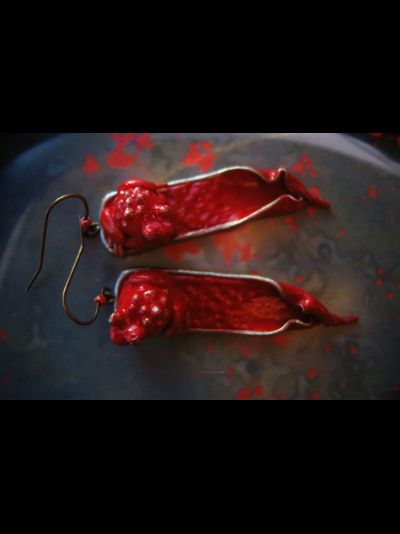 "Сургучные Императорские Лягушки", серьги югендстиль