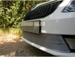Защита радиатора Skoda Octavia А7 2013-2017 (Ambition,Elegance,Style) chrome PREMIUM