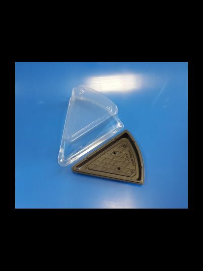 Контейнер для куска торта треуг. (прозр./кор. пластик), 150*122*90мм