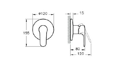 Встроенный смеситель для душа, черный матовый, VitrA Root Round, A4272836EXP