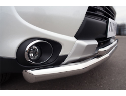 Защита переднего бампера d63 (секции) d42 (дуга) MITSUBISHI OUTLANDER 2014-2015