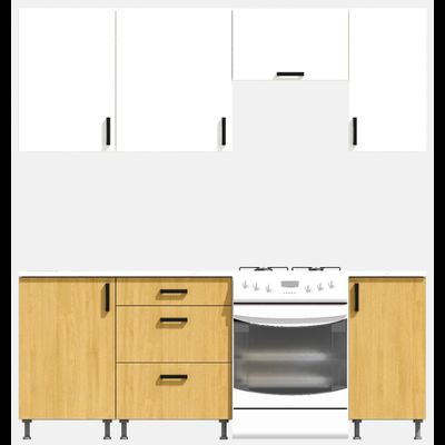 Кухня Эконом 1,5 метра (1100х400) Цвет: Белый/Дуб Сонома