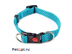 Ошейник для собак " PetOpt " XS 15 мм, 20-30 см (светоотражающий, нейлоновый, два кольца)