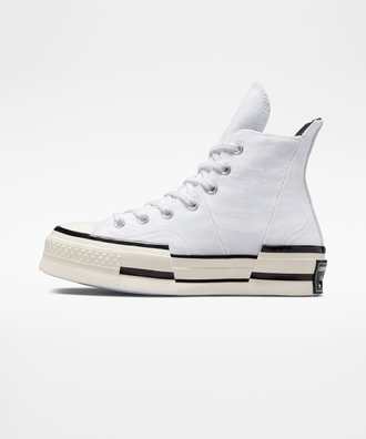 Кеды Converse Chuck 70 Plus Hi белые высокие на платформе