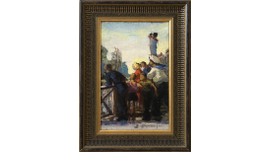 17 Сосновская А.Е. На пароходе. х.м. 42Х29 1950-е - продано