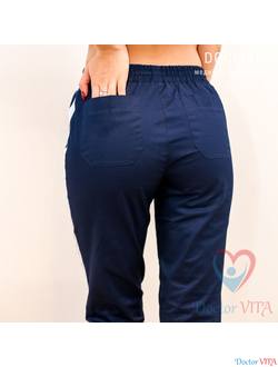 Брюки-слимы DOCLIKE SLIM DL233/1 синие с лампасами