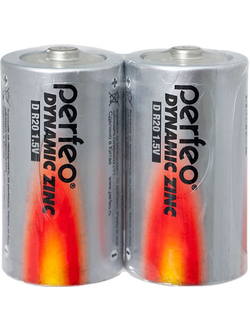 Батарейка D солевая Perfeo R20/2SH Dynamic Zinc 2 шт