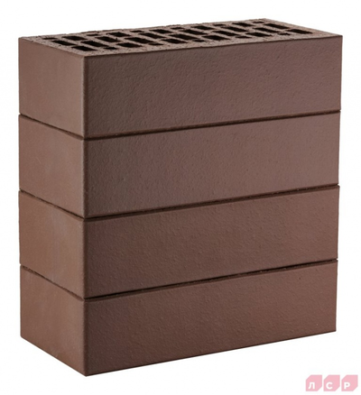 Облицовочный керамический кирпич ЛСР М150, 250х120х65 мм, тёмно-коричневый Гладкий