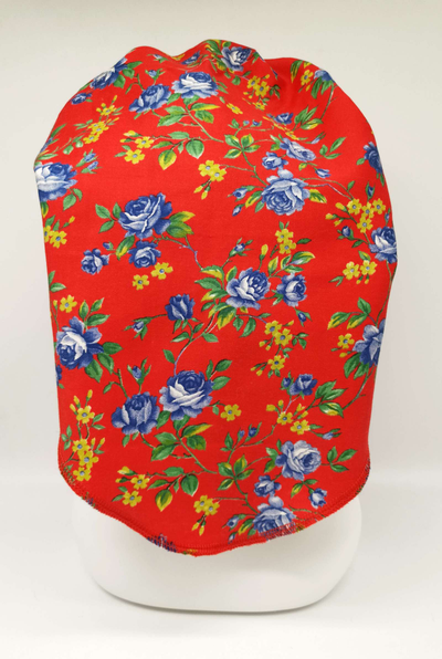 Повойник "Красный с букетами"