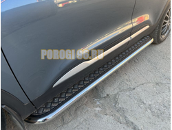 Пороги с накладным листом d53 для Chery Tiggo 4 рестайлинг (2018-2024)