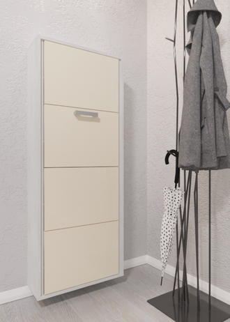 Обувница Айрон-4 Лайт (фасад стекло капучино)