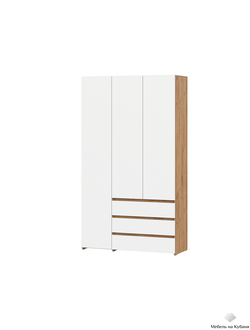 Некст Шкаф 3-створчатый Дуб Золотой / Белая шагрень