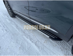 Пороги алюминиевые "Slim Line Silver" 1720 мм ТСС для Tenet T8 4WD 2025-