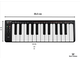 Фото с размерами Nektar SE25  MIDI клавиатуры