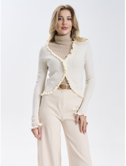 Кардиган вязаный приталенный укороченный на пуговицах