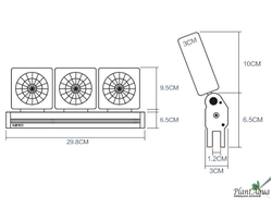 Biopro Cooling BC-3 - вентилятор с 3-мя головками в аквариумах 50-150 литров.