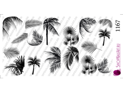 Слайдер-дизайн 1167 - Ветви пальмы ч/б.