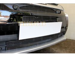 Защита радиатора Mitsubishi Outlander III 2015-2018 (4 части) black с парктроником и с камерой