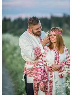 Косоворотка ткачество "Сила Души" белая