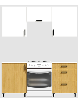 Кухня эконом 1,2 метра (600х600) Цвет: Белый/Дуб Сонома