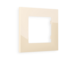 Рамка 1-ая Бежевый глянец, коллекция QUBI - Ambrella Volt - ALFA