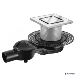 Трап водосток PLATZ Norma 150х150 Боковой выпуск (Хром)