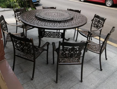 Обеденный комплект из литого алюминия GIOSS 8