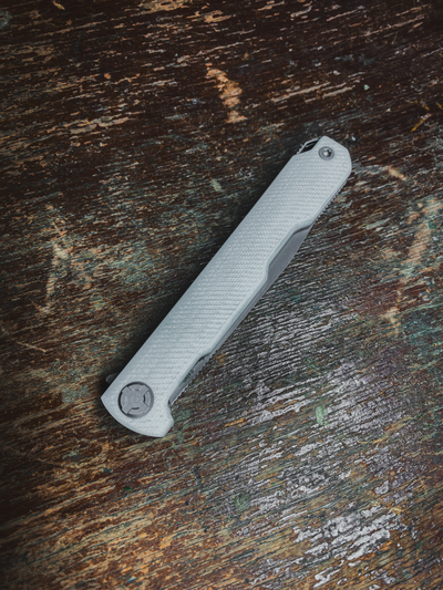 Складной нож Single EVO сталь ламинат Васильева, рукоять G10, цвет белый