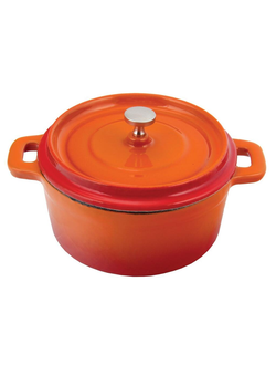 Кастрюля для подачи 14 см с крышкой, эмаль чугун