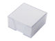 Блок для записей ОФИСМАГ в подставке прозрачной, куб 9х9х5 см, белый, белизна 95-98%, 127797