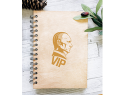 Скетчбук деревянный Путин, Россия №4